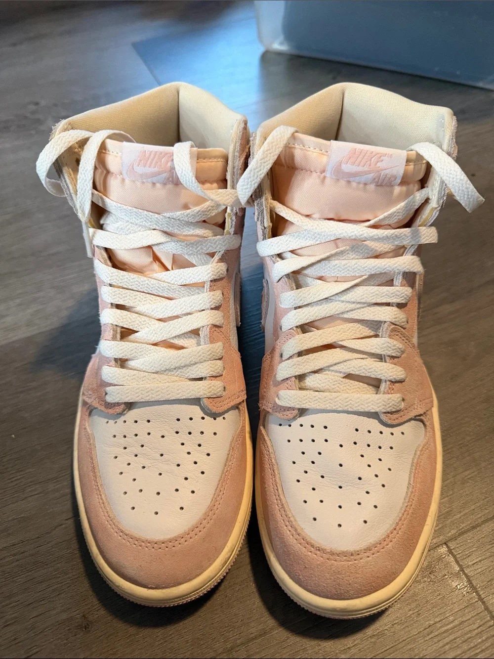 Nike Women’s High-Top Sneakers in Pastel Pink and Cream